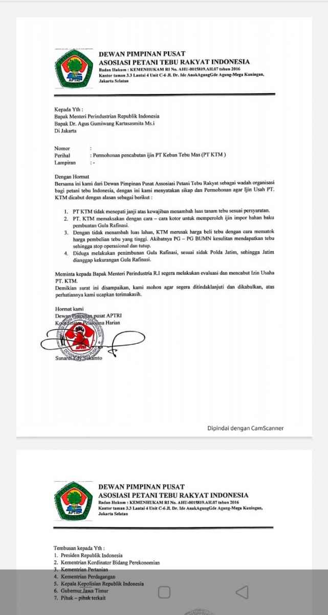Beredar Surat APTRI Isinya Desak Ijin Usaha PT.KTM Dicabut Beredar Surat APTRI Isinya Desak Ijin Usaha PT.KTM Dicabut