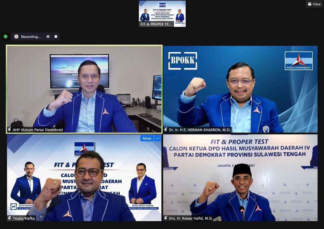 Ditunjuk AHY Pimpin Sulteng, Anwar Hafid Optimis Demokrat Ranking 3 Pemilu 2024