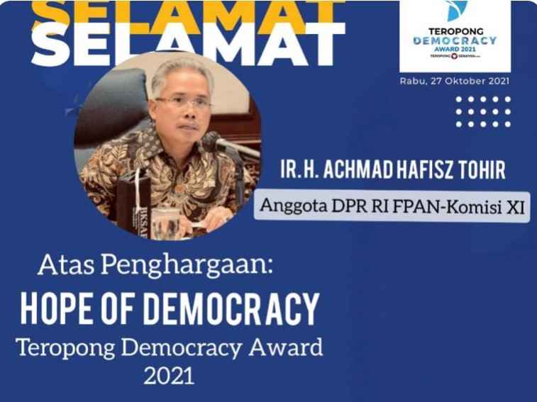Sabet Hope of Democracy, Hafisz: TDA Jadi Spirit Untuk Sejahterakan Rakyat Sabet Hope of Democracy, Hafisz: TDA Jadi Spirit Untuk Sejahterakan Rakyat