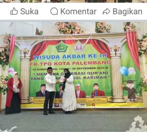 Hadiri Wisuda FK-TPQ Kota Palembang, Caleg PKB Dorong Berantas Buta Aksara Al Quran Hadiri Wisuda FK-TPQ Kota Palembang, Caleg PKB Dorong Berantas Buta Aksara Al Quran