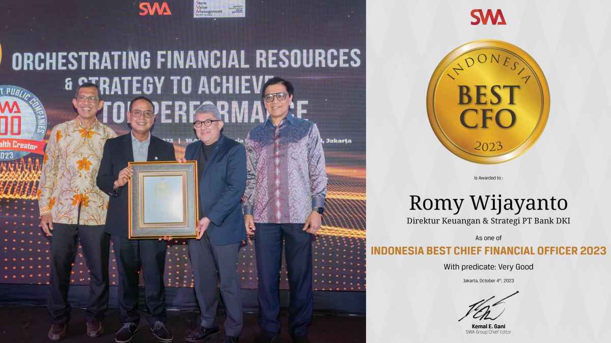 Direktur Keuangan-Strategi Bank DKI Romy Wijayanto, Raih Indonesia Best CFO 2023 Direktur Keuangan-Strategi Bank DKI Romy Wijayanto, Raih Indonesia Best CFO 2023
