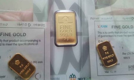 Posisi Harga Emas Antam Hari Ini Rp1,203 juta/Gram