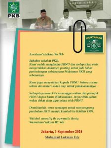 Temui PBNU, Lukman Edy Siap Gelar Gerakan Perubahan PKB Kembali ke Khittah 1998 Selebaran yang tersebar di media sosial/Foto: Istimewa