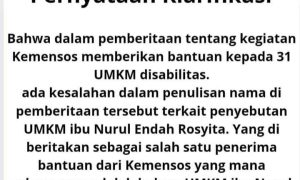 Klarifikasi Berita Genjot Pemberdayaan, DNIKS Apresiasi Kemensos Kucurkan Rp139 Juta Untuk UMKM Portadin