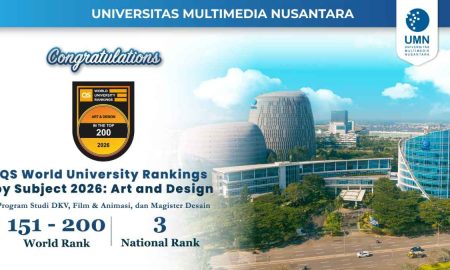 UMN Raih QS World University Ranking by Subject 2026 Art & Design Peringkat 151–200 Dunia
