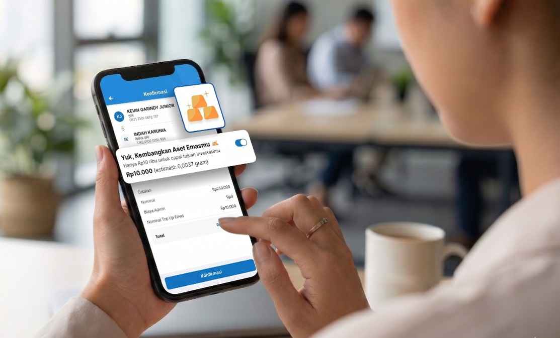 BRI Hadirkan Fitur “Toggle” Nabung Emas Otomatis di BRImo, Transfer Sekaligus Berinvestasi Mulai dari Rp10.000 BRI Hadirkan Fitur “Toggle” Nabung Emas Otomatis di BRImo, Transfer Sekaligus Berinvestasi Mulai dari Rp10.000